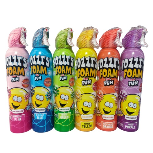 Fozzi's Bath Foam Soap Aerosol for Kids 6-pack,Yellow, Purple, Orange, Pink, Green and Blue (11.04 oz (313g) each (Pack of 6) - 6-Pack / Combo