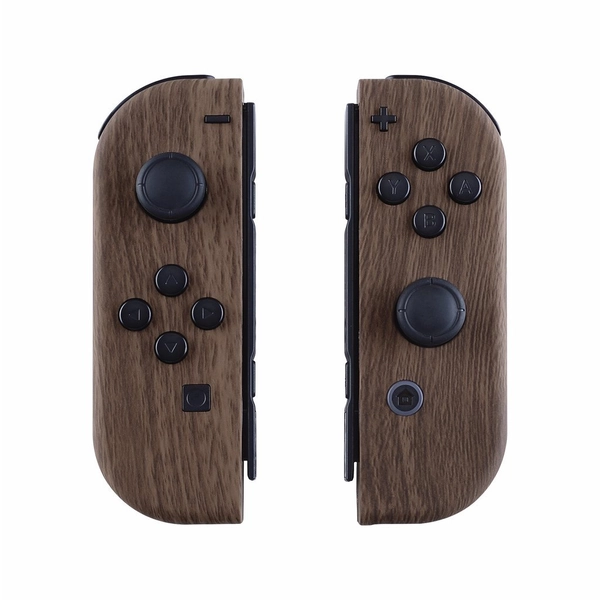 Wood Grain Joycon handheld controller housing with full set buttons, DIY replacement shell case for nintendo switch joycon