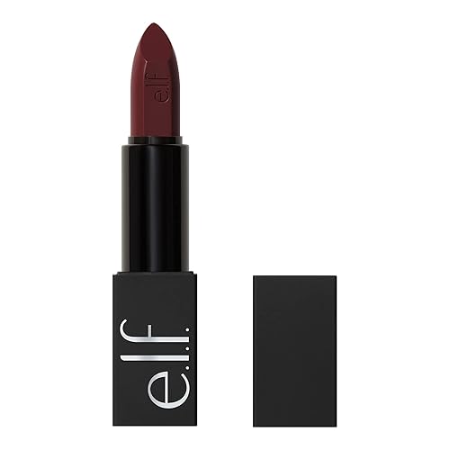 e.l.f. O Face Satin Lipstick, Richly Pigmented, Nourishing & Long-Lasting Creamy Lipstick, Infused With Jojoba, Vegan & Cruelty-Free, Smolder - Smolder - 1 Count (Pack of 1)