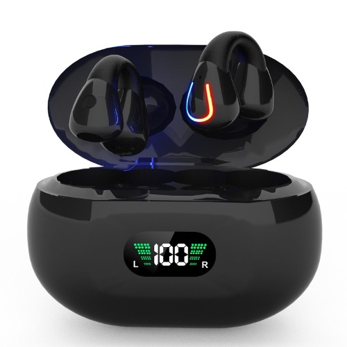 Wireless V5.3 Earbuds Open TWS Earphones with Mic | black