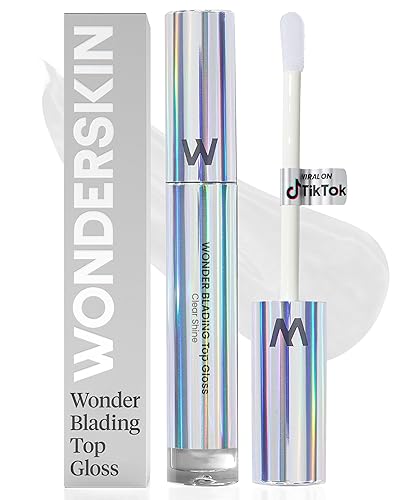 Wonderskin WONDER BLADING Top Gloss - Clear Glitter Lip Gloss, Hydrating and High Shine Finish Lip Makeup (Clear Shine) - Clear Shine