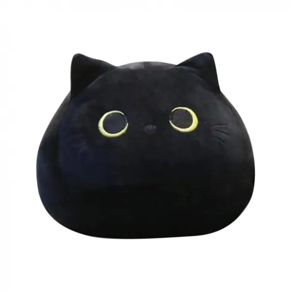 Fulltime Nette Schwarze Katze Plüschtier Umarmung Spielzeug Kreative Katzenform Kissen Geschenk Tier Puppe, Plüschtier Katze S/L (L/600.0g)