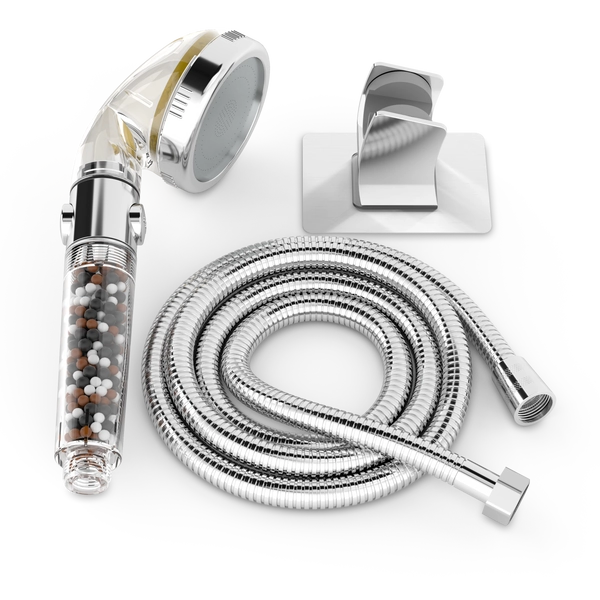 pH Rejuvenate Vitamin C Filtered Shower Head With Hose & Wall Bracket - Large