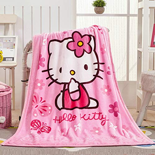 “N/A" Cartoon Blanket Hello Kitty Printing Throw Blankets ，55'' x 40'' Soft Cover Flannel Cozy Plush Fleece Blanket for Kids Toddler Babys (Hello Kitty) - Hello Kitty