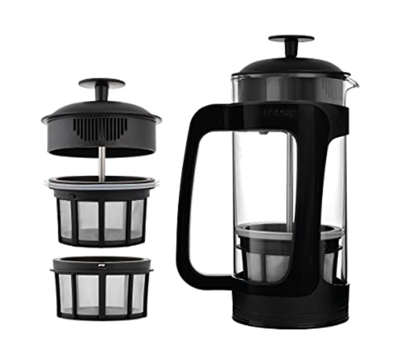 ESPRO - P3 French Press - Double Micro-Filtered Coffee and Tea Maker, Grit-Free and Bitterness-Free Brews, Ideal for Loose Tea and Coffee Grounds - (Black, 32 Oz) - 32 Ounce - ESPRO P3