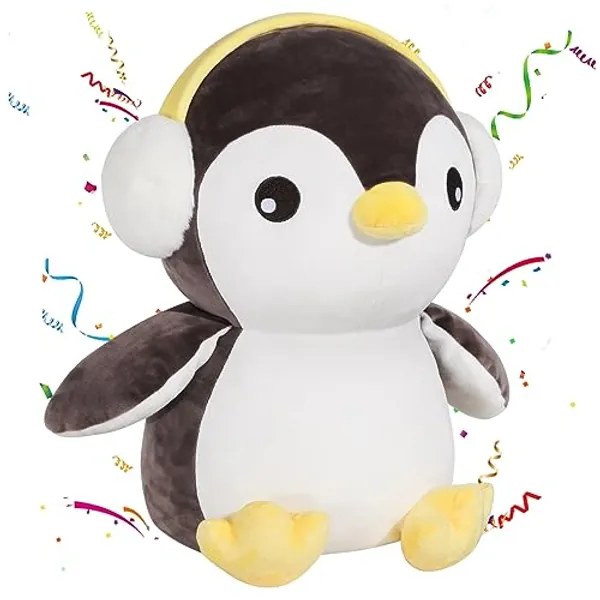 MMguai 15.7" Cute Big Penguin Plush Soft Hugging Pillow Plushies,Large Penguin Stuffed Animals Toy Room Decor,Gift for Girls and Boy,Birthday,Valentine,Easter - Penguin
