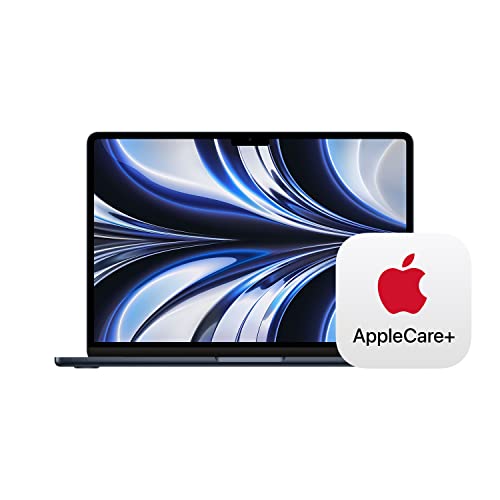 Apple 2022 MacBook Air Laptop with M2 chip: 13.6-inch Liquid Retina Display, 8GB RAM, 256GB SSD Storage; Midnight with AppleCare+ (3 Years) - 256GB - Midnight - With AppleCare+ (3 Years)