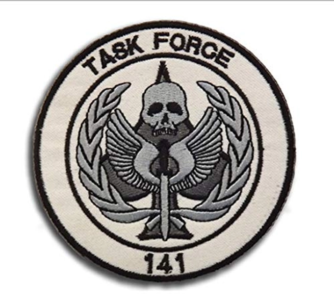 TOPPATCH Task Force 141 Call of Military Duty Morale Embroidered Tactical Patches SAS Badge Emblem Applique Fastener with Hook and Loop for Military Jackets Caps Rucksacks (White)