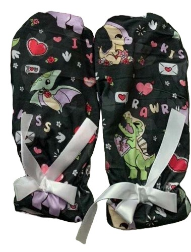 Love Dinosaur Black Adult Mittens | Default Title