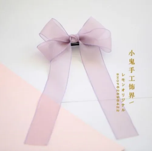 Chiffon Big Bowkot girl  Kawaii Sweet Lolita Hairpin  Women's Cosplay Headwear Hair Accessory Side Clip B542