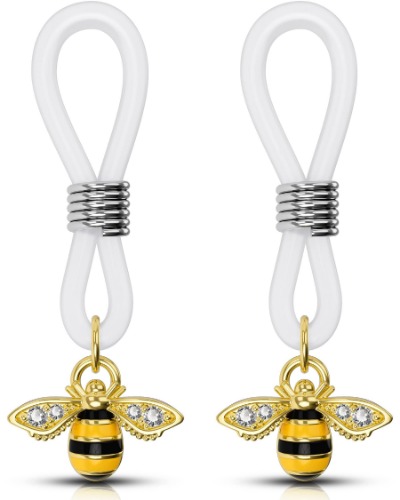 OUFER Body Piercing Faux Piercing Téton 14G Abeille Mignonne Non Piercing Téton Pendant Ajustable Piercing Barbell Piercing Mamelon Femme Girl Cadeau Printemps