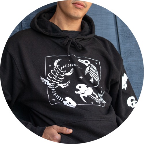 Prehistoric Pals Hooded Pullover (GLOW-IN-THE-DARK) - Small