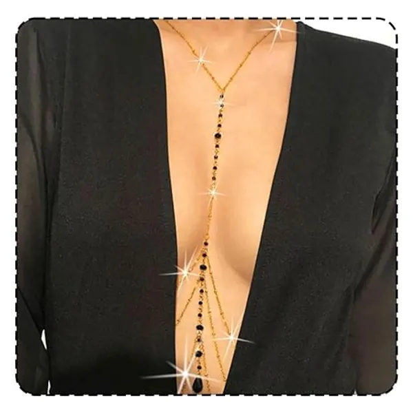 COSYDAYS Gold Body Chain Bra Rhinestone Layered Bra Chain Plus Size Body Chain Jewelry for Women