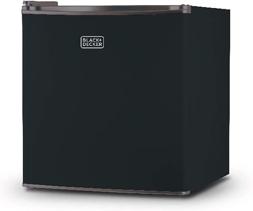 BLACK+DECKER BCRK17B Compact Refrigerator Energy Star Single Door Mini Fridge with Freezer, 1.7 Cubic Feet, Black - Black Mini Fridge