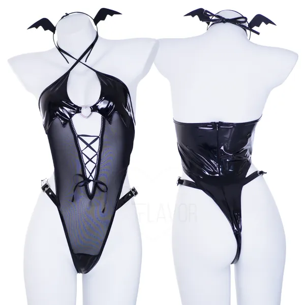 Sheer Succubus Bodysuit - Black / S/M