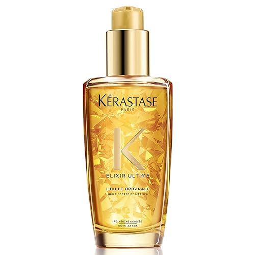 Kérastase Elixir Ultime Hair Oil, L'Huile Original, Hydrating Oil, Creates Frizz-Free Shiny Hair, With Argan Oil, Camellia Oil & Marula Oil, For All Hair Types, 100 ml