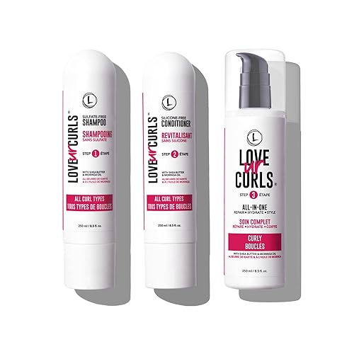 Love Ur Curls - Shampoo & Conditioner Set with All in One Curl Cream Styler for Curly Hair, 3 Step System to Repair and Moisturizing - 3-Step System: Curly - 750 ml (Pack of 1)