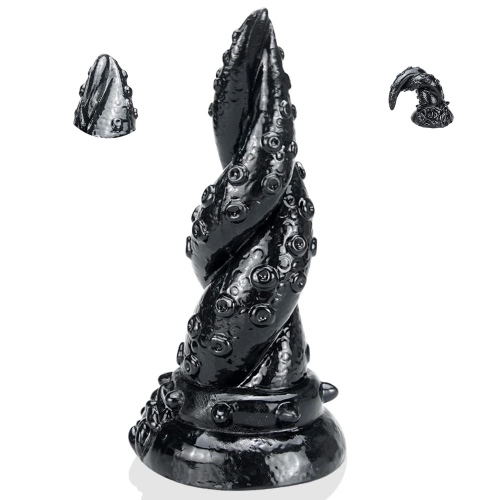 Black Anal Dildo Suction Cup, Ultra-Soft Suction Dildo for Women Men Gay Hands-Free Use, Lifelike Large Adult Toys, 7 inch Dildo Animal Monster Tentacle