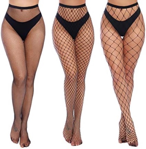 Charmnight Womens High Waist Tights Fishnet Stockings Thigh High Pantyhose - Black-g6