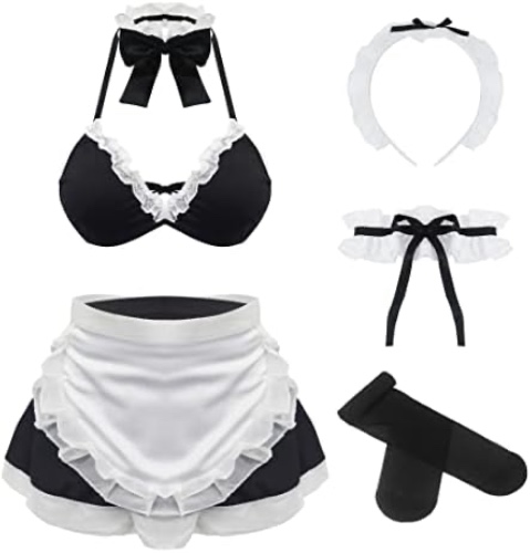 paloli Maid Outfit Anime Cosplay Costume French Apron Fancy Lingerie Sets for Women - Style-1
