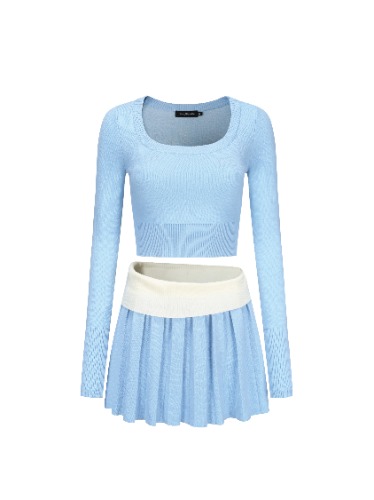 Ella Knit Set (Blue) (Final Sale) | S / Blue