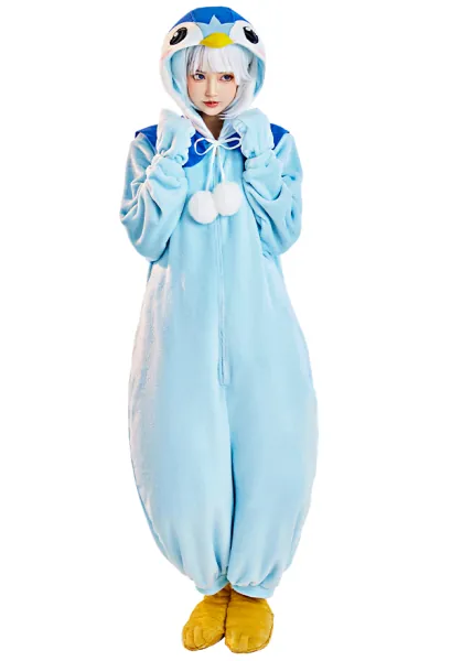 Cute Penguin Onesie Pajama Kawaii Loungewear Adult Hooded Homewear Kigurumi Sleepwear