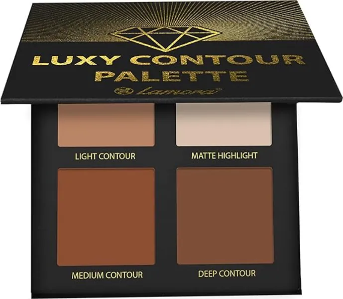 Contour Palette Makeup Powder Kit - With Mirror For Light To Medium Dark Skin - 4 Highly Pigmented Matte Colors For Contouring And Highlighting - Vegan, Cruelty Free And Hypoallergenic - Contour
