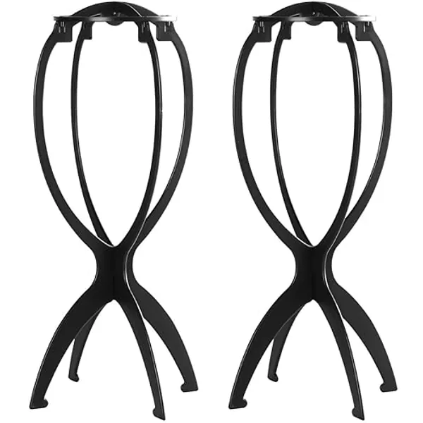 Dreamlover Wig Stands, Wig Holders, Black, 2 Pack - Black - 36 cm (Pack of 2)