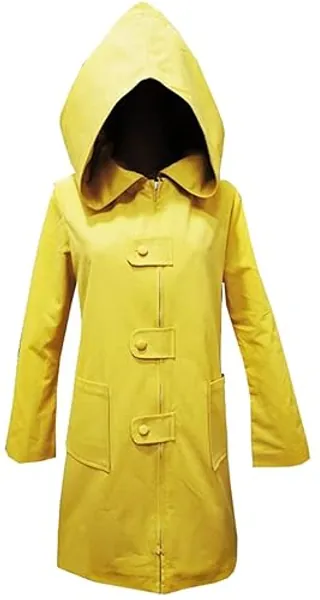 fansheng Little Six Cosplay Nightmares Cosplay Costume Uniform Yellow Hooded Jacket Coat Cape - XX-Large - Male
