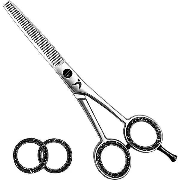 Candure Hair Thinning Scissor 6” Stainless Steel Hair Scissors Professional Thinning Shears Hair Cutting Scissors for Home & Salons - Ergonomic Handle Barber Scissors - Silver Thinning - 6"