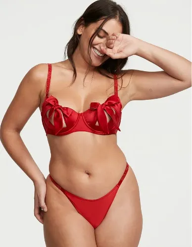 Wicked Unlined Bow Balconette Bra and panties