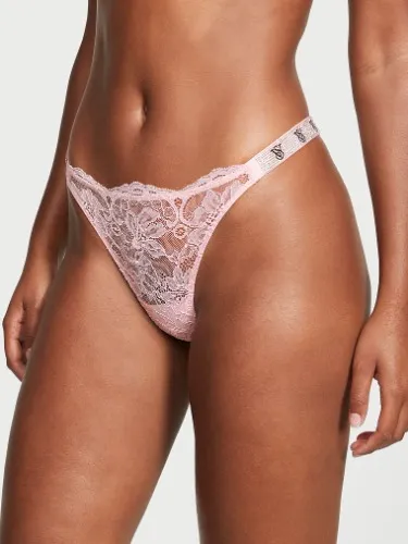 Smooth Lace Shine Strap Thong Panty - Very Sexy - vs