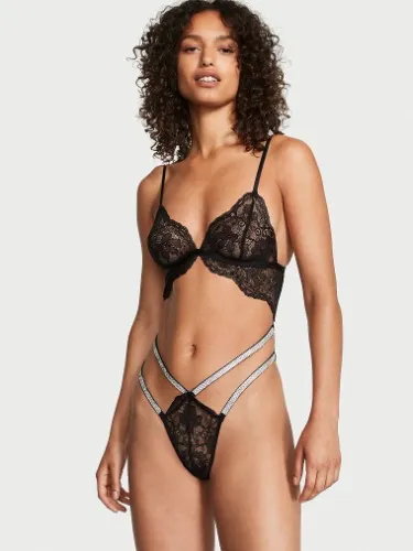 Lace Triangle Shine Strap Teddy