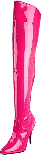 Pleaser Damen SEDUCE-3010 Kurzschaft Stiefel - 37 EU - Hot Pink Patent