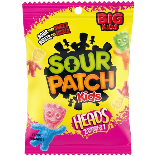 Sour Patch Kids Big Heads Candy, Gummy Candy, Sour Candy, 154g - Big Heads - 154g (Pack of 1)