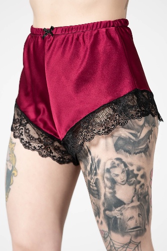 Severina Satin Shorts [BLOOD] | S / Blood / 100% Polyester