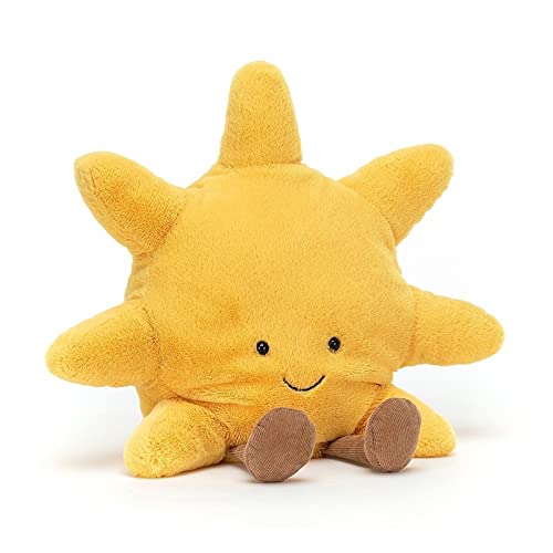Amuseable Sun, Yellow Fun Sun Plush Stuffed Toy, Kawaii Summer Sunshine Plushie, Sun Shape Soft Plush, Car Pillow Neck Pillow Plush Toy, Kid Stuffed Star Toy-17.7in *11*