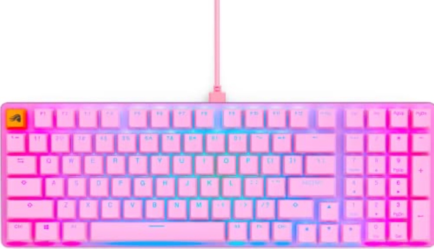 Glorious Gaming GMMK 2- Custom Keyboard - Hot Swappable Mechanical Switches - Full Size Wired Keyboard -Cherry Mx Style - Double Shot Keycaps & Linear Switches - PC Gaming Setup Accessories - Prebuilt Full Size (96%) - Pink