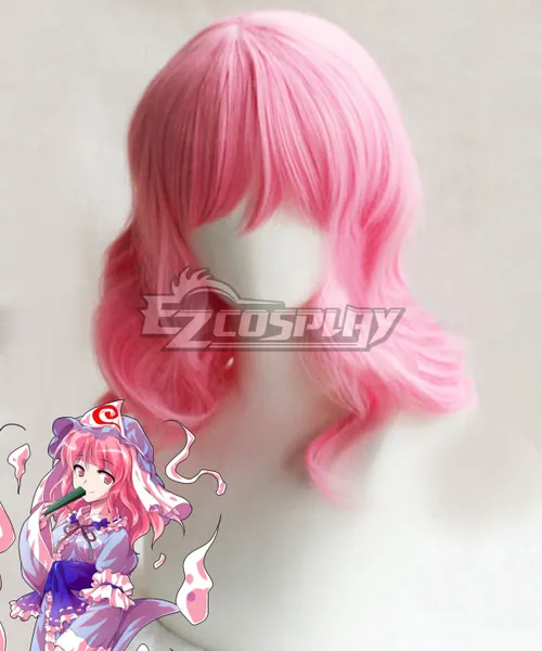 Touhou Project Saigyouji Yuyuko Pink Cosplay Wig