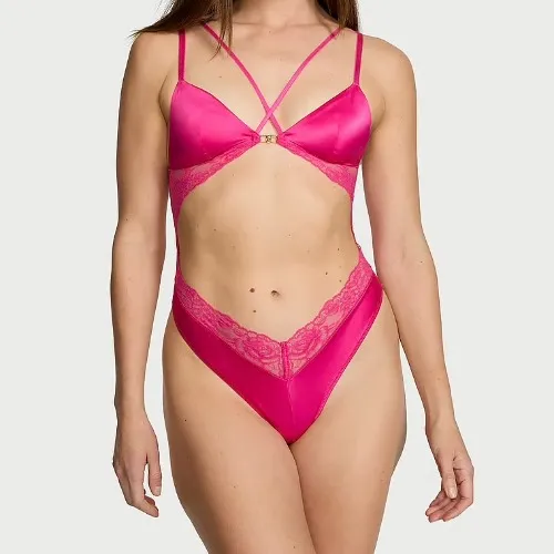 Victoria's Secret - Satin & Lace Triangle Teddy