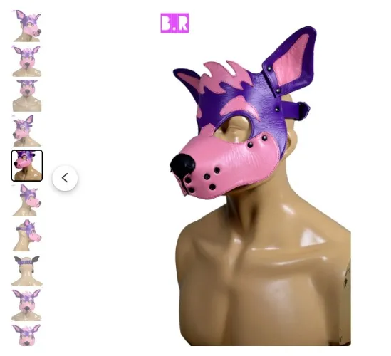 Genuine Leather Handmade Dog Pup Mask Puppy Play Cosplay Pup Role Play