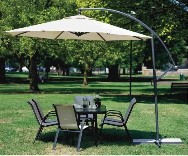 3m Round Cantilever Outdoor Umbrella WHITE