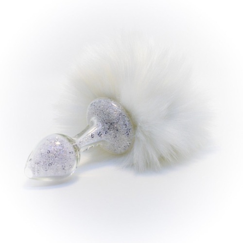 White Magnetic Sparkle Bunny Tail Plug | Default Title