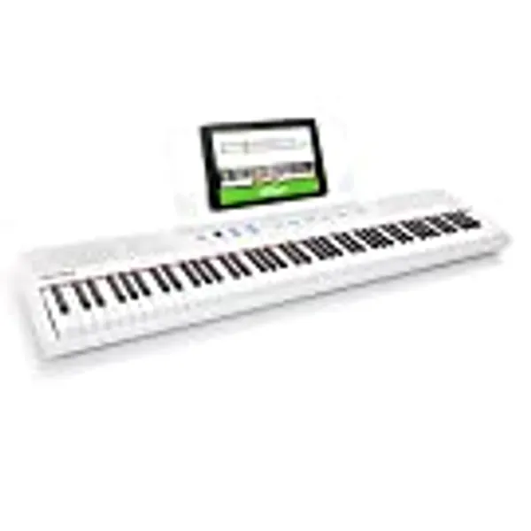 Alesis Recital – 88 Key Digital Piano Keyboard with Semi Weighted Keys, 2x20W Speakers, 5 Voices, Split, Layer and Lesson Mode, FX and Piano Lessons