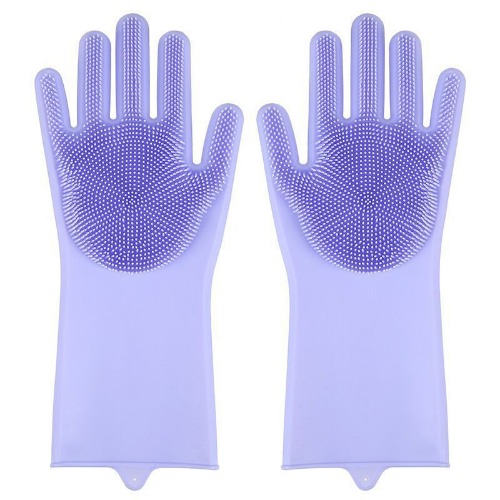 Pet Bath Massage Gloves - Purple