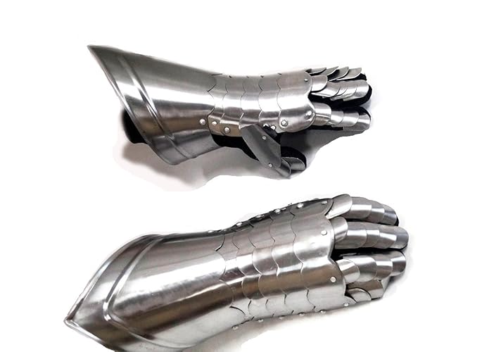 Medieval Knight Costume Warrior Metal Gauntlets
