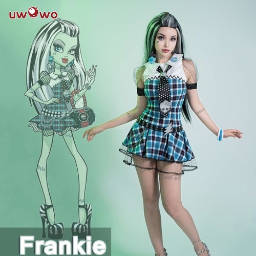 Uwowo Monster High Frankie Stein G1 Dress Halloween Cosplay Costume - S
