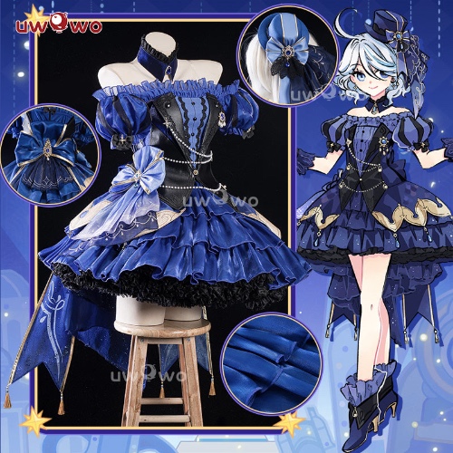 【Pre-sale】Exclusive Uwowo Genshin Impact Fanart Furina Focalors Short Gown Cosplay Costume - L