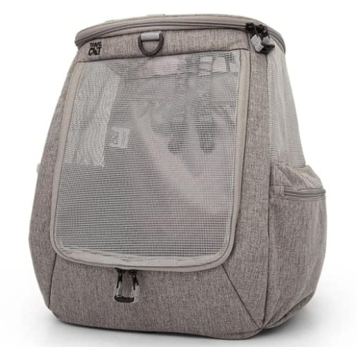 Travel Cat Navigator Carrier Bag - Premium Cat Backpacks for Carrying Cats, Travel, Hiking, Outdoor Use - Grey Mesh Backpacks for Small, Medium, Large Cats up to 25 LBS with Side Pockets, Zipper Clips - Grey