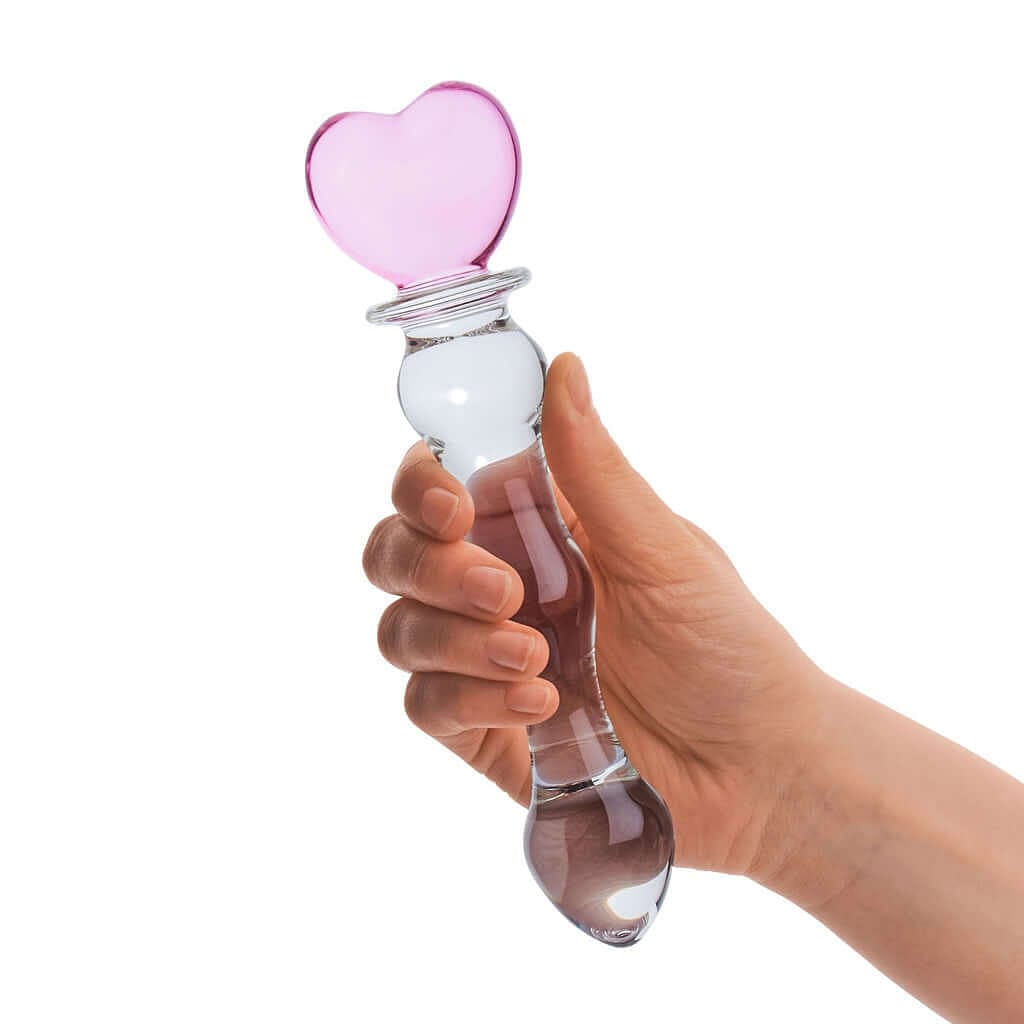 8" Sweetheart Glass Dildo - Pink